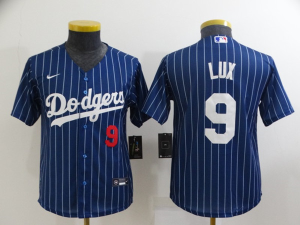 Youth Los Angeles Dodgers #9 Gavin Lux Blue Stitched Jersey